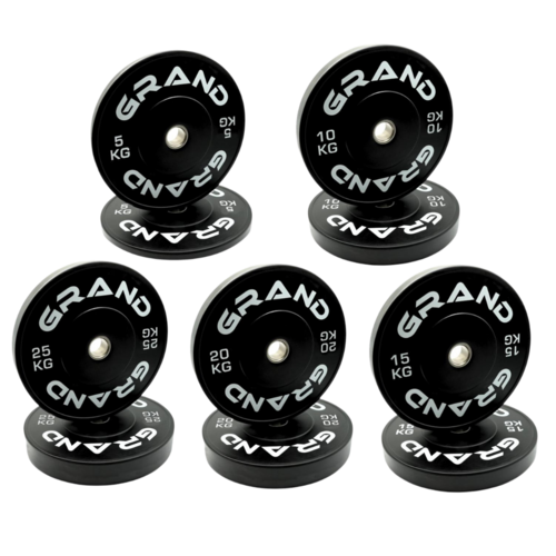 Product photo GRAND Black Bumper Plates SET 150kg 5